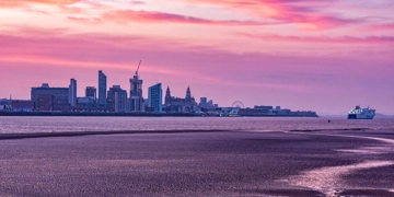 Liverpool Waterfront on Mersey Estuary
